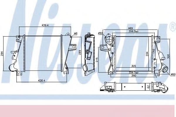 96527 Nissens Интеркулер для Nissan X-Trail