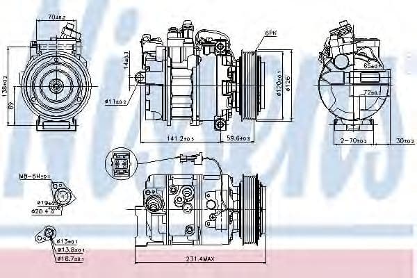89208 Nissens Компресор кондиціонера для SAAB 9-5
