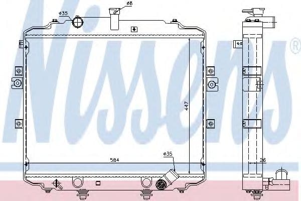 66996 Nissens Радіатор охолодження двигуна для Hyundai H100