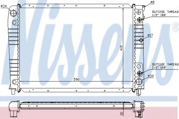 65538A Nissens Радіатор охолодження двигуна для Volvo 940