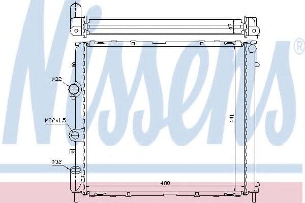63985 Nissens Радіатор охолодження двигуна для Renault Kangoo