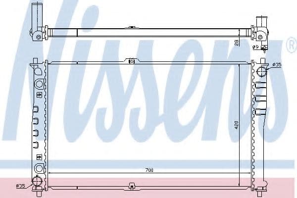 66618 Nissens Радиатор охлаждения двигателя для Kia Carnival