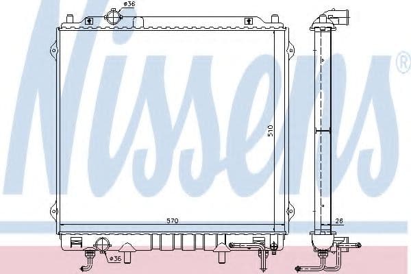 67482 Nissens Радіатор охолодження двигуна для Hyundai Terracan