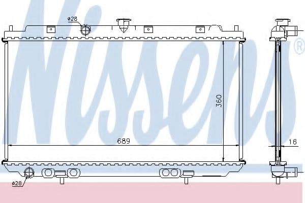 67350A Nissens Радіатор охолодження двигуна для Nissan Almera