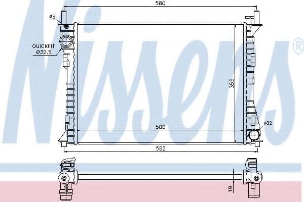 69224 Nissens Радіатор охолодження двигуна для Ford Fiesta
