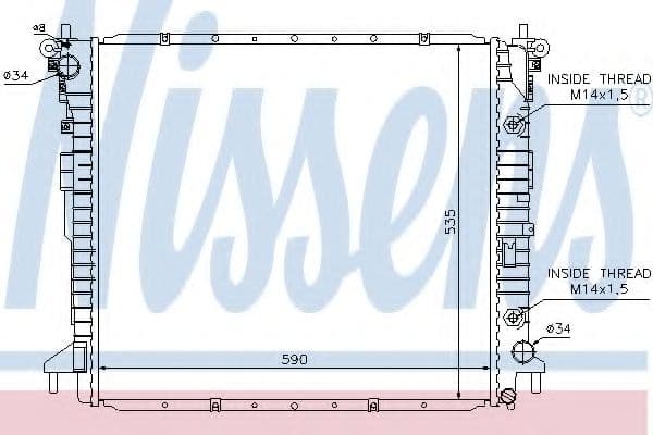 64317 Nissens Радиатор охлаждения двигателя для SsangYong Rodius