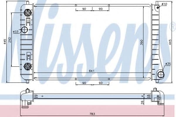 60917 Nissens Радиатор охлаждения двигателя для Chevrolet Cavalier