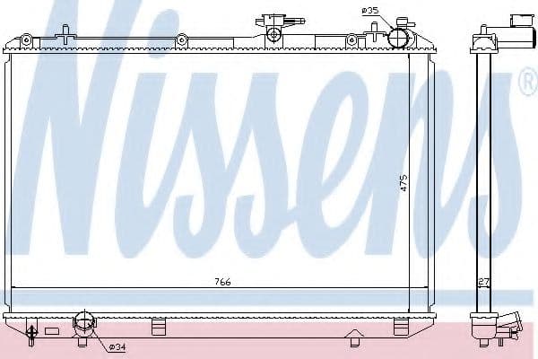 646828 Nissens Радиатор охлаждения двигателя для Toyota Highlander