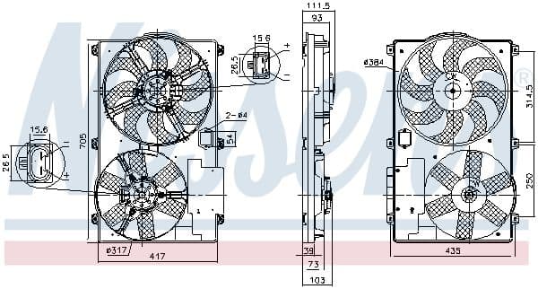 850092 Nissens Вентилятор системи охолодження двигуна для Fiat Ducato