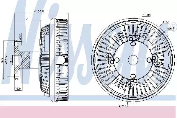 86047 Nissens Вискомуфта вентилятора