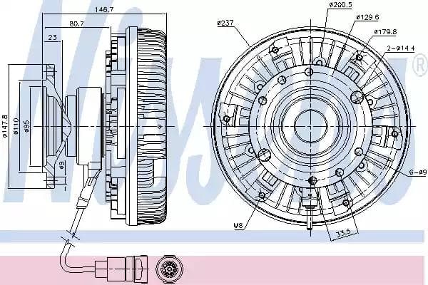 86048 Nissens Вискомуфта вентилятора