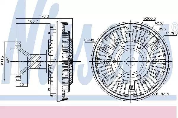 86065 Nissens Віскомуфта вентилятора
