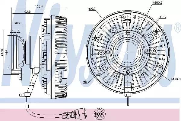 86075 Nissens Віскомуфта вентилятора