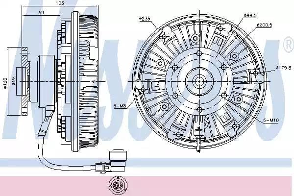 86077 Nissens Вискомуфта вентилятора