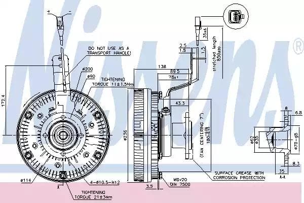 86079 Nissens Віскомуфта вентилятора