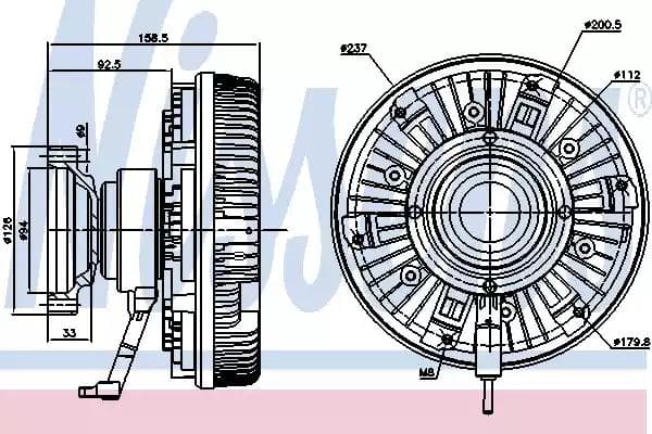 86094 Nissens Віскомуфта вентилятора