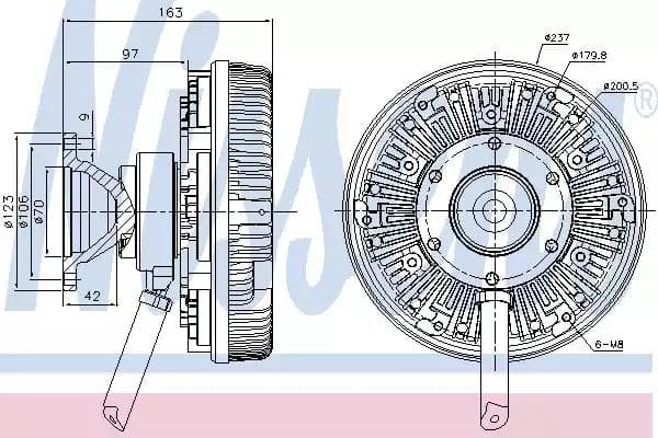 86106 Nissens Вискомуфта вентилятора