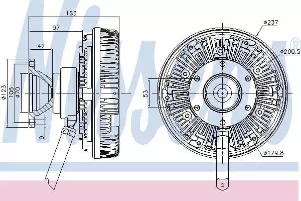 86116 Nissens Віскомуфта вентилятора