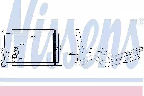 707070 Nissens Радіатор пічки для Hyundai Elantra