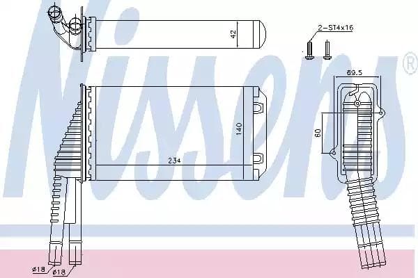 72953 Nissens Радіатор пічки