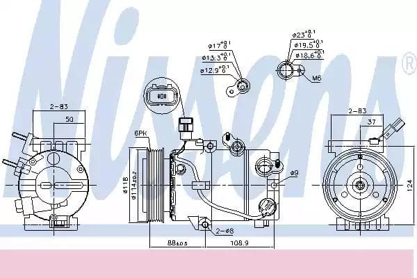 890239 Nissens Компресор кондиціонера для Kia Optima
