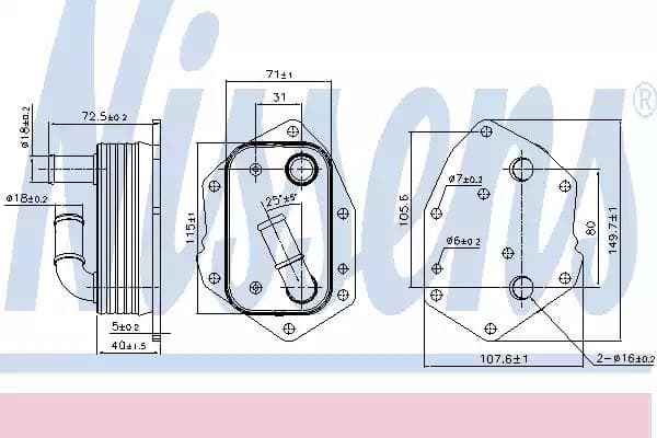 90808 Nissens Оливний радіатор двигуна