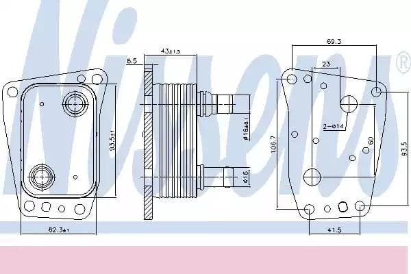 90967 Nissens Масляный радиатор двигателя