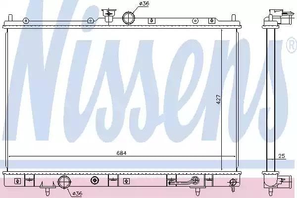 628973 Nissens Радіатор охолодження двигуна для Mitsubishi Outlander