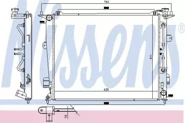 675047 Nissens Радіатор охолодження двигуна для Hyundai Genesis