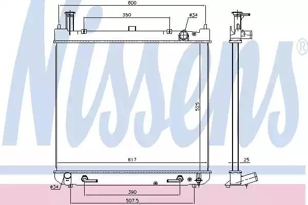 646947 Nissens Радиатор охлаждения двигателя для Toyota Hiace