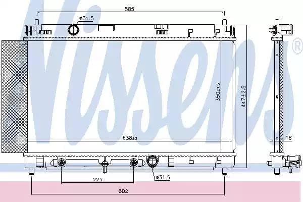 646942 Nissens Радіатор охолодження двигуна для Toyota Yaris