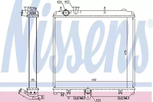 646929 Nissens Радіатор охолодження двигуна для Toyota Dyna