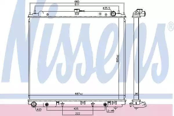 68809 Nissens Радіатор охолодження двигуна для Nissan Pathfinder