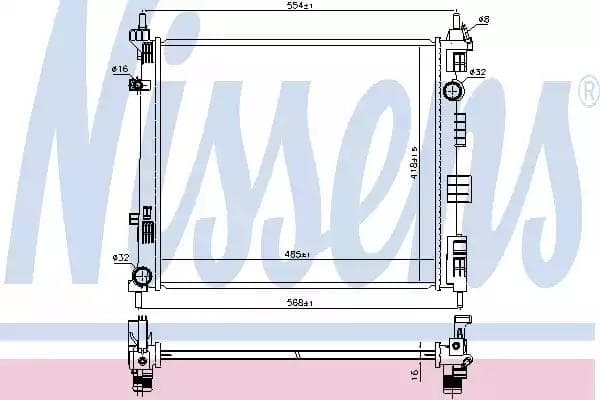 68752 Nissens Радиатор охлаждения двигателя для Nissan NV200