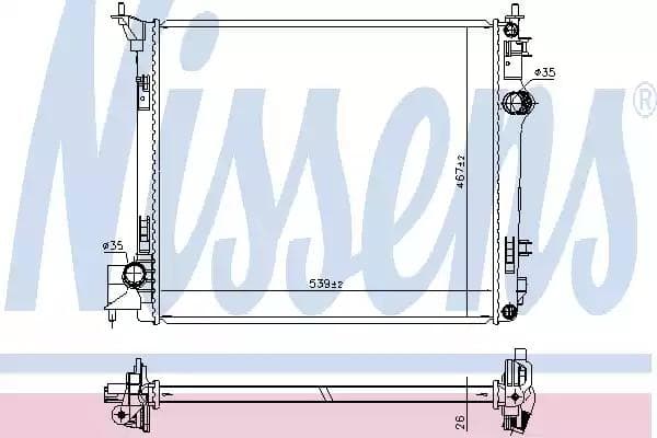 637664 Nissens Радіатор охолодження двигуна