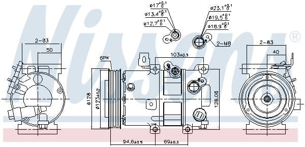 890430 Nissens Компресор кондиціонера для Kia Carens