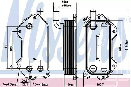 91117 Nissens Оливний радіатор двигуна