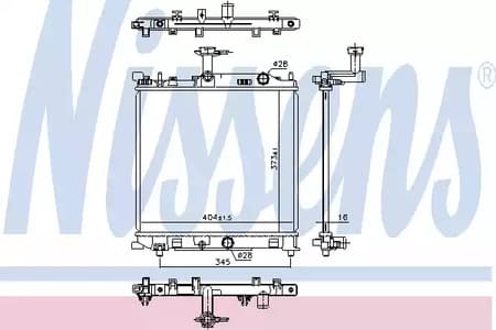 641777 Nissens Радіатор охолодження двигуна для Suzuki Celerio
