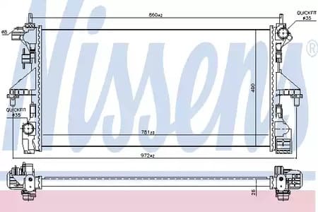 606554 Nissens Радіатор охолодження двигуна