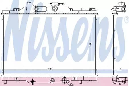 606117 Nissens Радіатор охолодження двигуна для Mazda CX-3