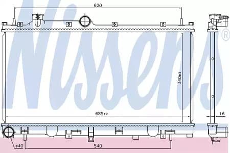 606532 Nissens Радиатор охлаждения двигателя для Subaru Outback