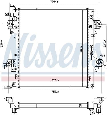 606071 Nissens Радиатор охлаждения двигателя для Toyota Land Cruiser Prado (120, 150)