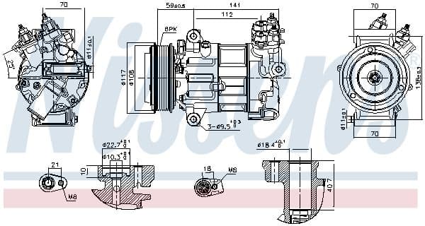 890790 Nissens Компрессор кондиционера