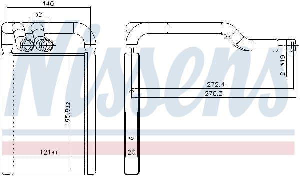 707324 Nissens Радиатор печки для Kia Picanto