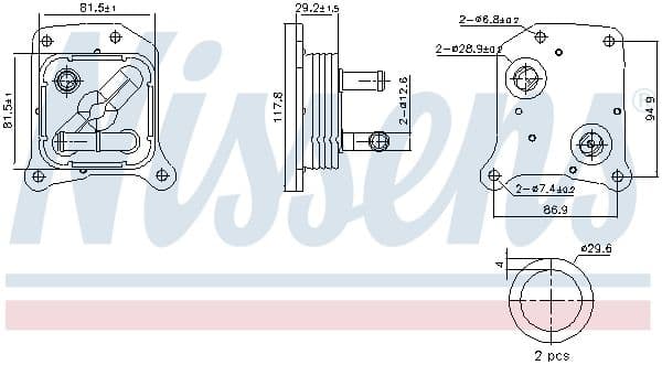 91438 Nissens Оливний радіатор двигуна для Nissan Sentra