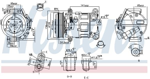 890801 Nissens Компресор кондиціонера для Alfa Romeo Stelvio