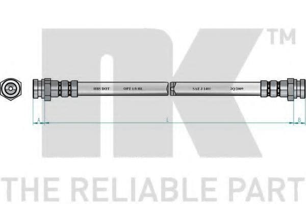 853271 NK Тормозной шланг для Mazda 2