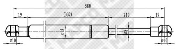 91303 MAPCO Газовий упор багажника