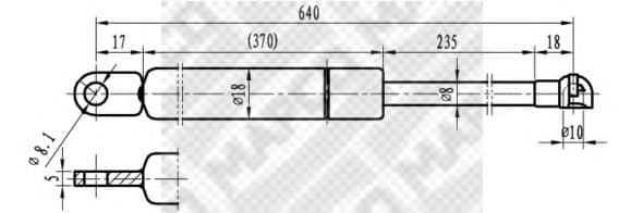91810 MAPCO Газовый упор багажника для Volkswagen Corrado