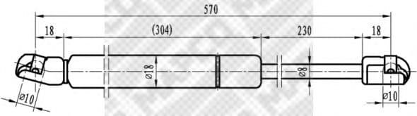 91929 MAPCO Газовий упор багажника